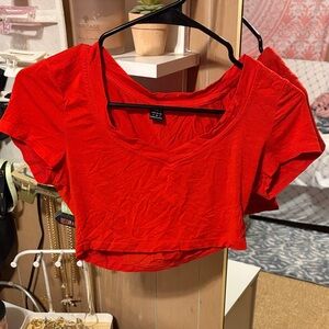 Red Women's Crop Top